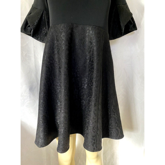 Anne Fontaine EVAELLE DRESS LACE OVER NEOPRENE Fit FLARE Boat Black 40 6… - Picture 5 of 8